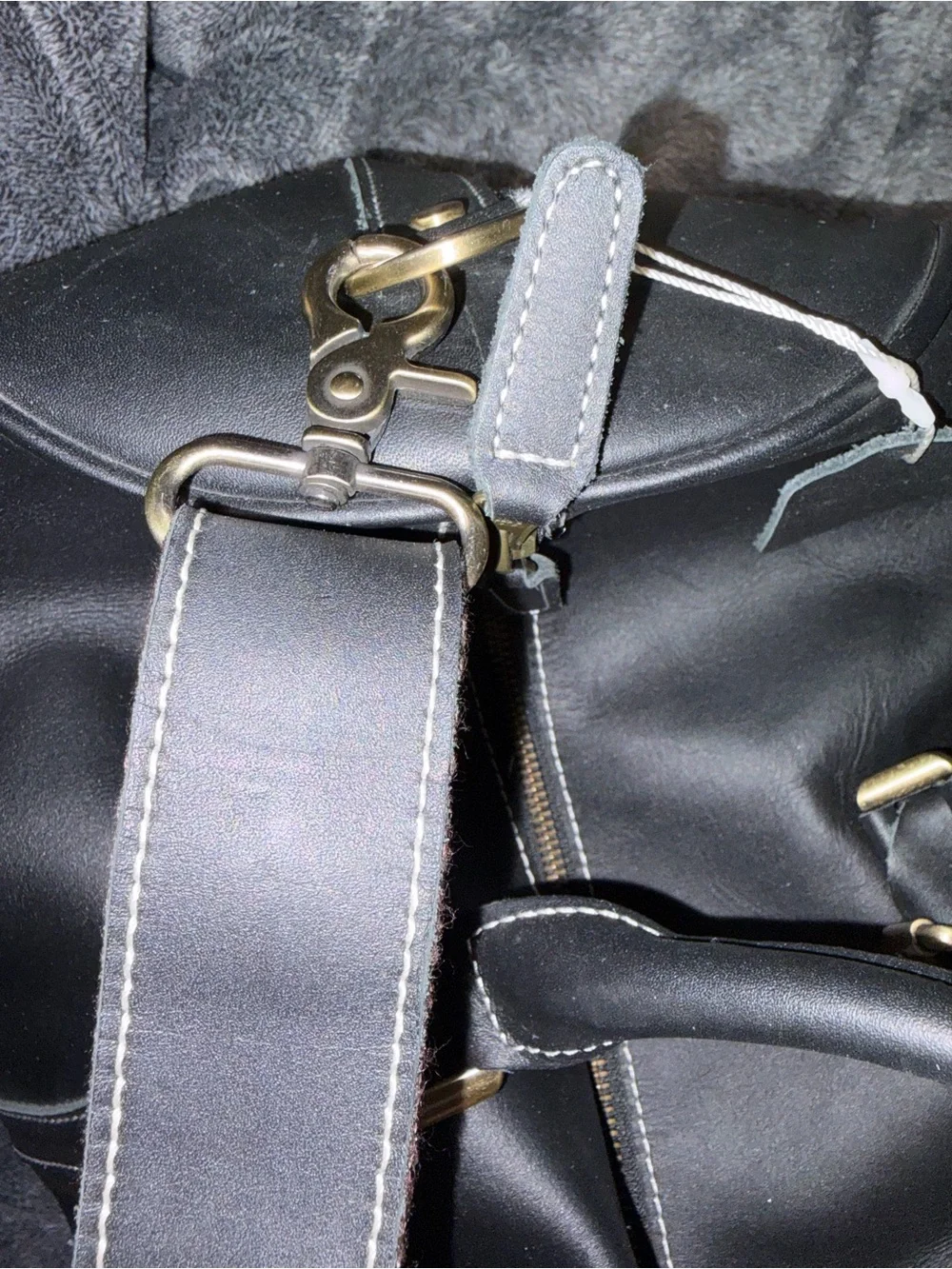 Mens Black Genuine Leather Overnight Duffel Bag Weekender Travel Carry-On 22”